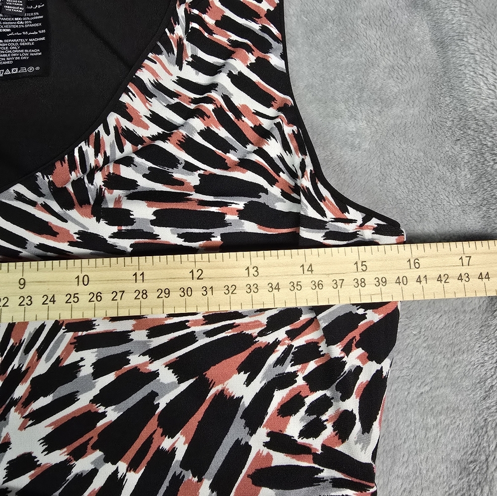 White House Black Market Black White Red Grey Patterned Womens Tank Top Small - Picture 4 of 10